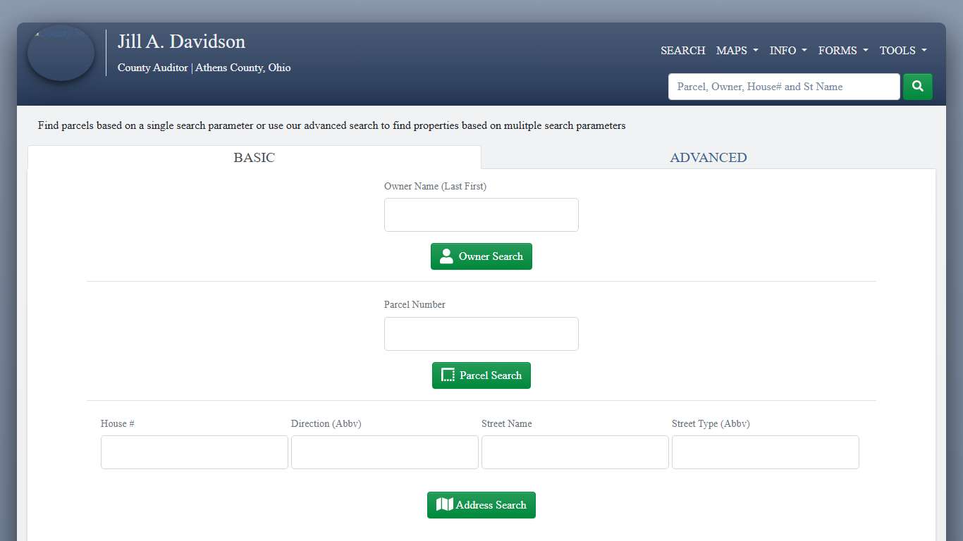 Advanced Search - County Auditor Website, Athens County, Ohio