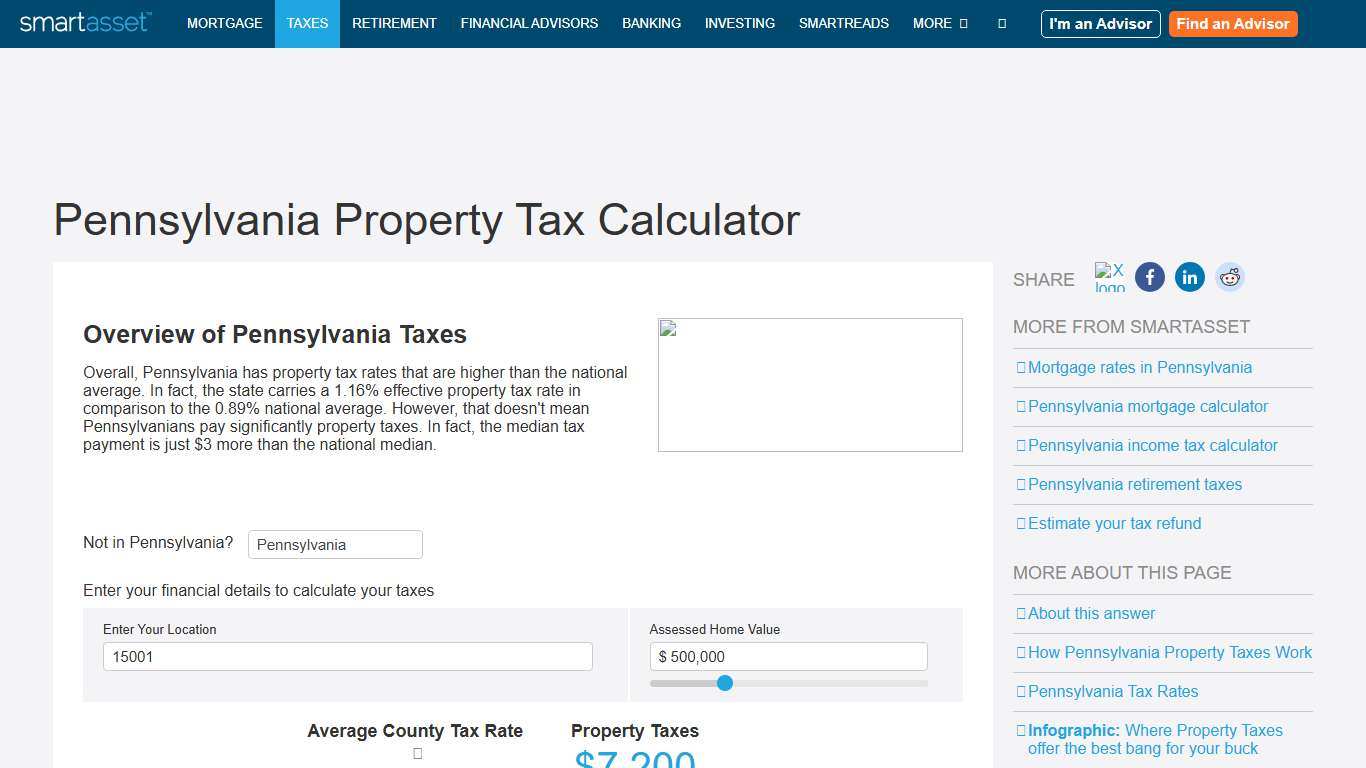 Pennsylvania Property Tax Calculator - SmartAsset